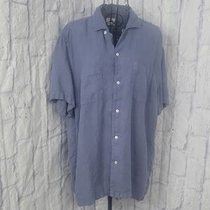 J. Crew Irish‎ Linen Blue Button Down Shirt Medium